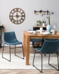 MAXISHOP Italia Collection Set de 2 scaune dining BATAVIA Albastru marin