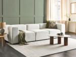 MAXISHOP Italia Collection Canapea modulara cu 3 locuri FALSTERBO Velur Alb-murdar Canapea