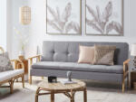 MAXISHOP Italia Collection Canapea extensibila cu 3 locuri TJORN Gri deschis Canapea