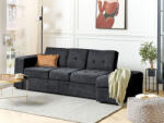 MAXISHOP Italia Collection Canapea extensibila cu 3 locuri FALSTER Negru cu depozitare Canapea