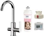 REMER/BWT Kit complet pentru apa purificata, inclusiv: baterie chiuveta cu 3 cai cu selectare a apei potabile prin maneta laterala, monitor, cap de fixare si cartus filtrant F70J (BWT Bewapur HQ S) Filtru de apa bucatarie si accesorii