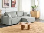 MAXISHOP Italia Collection Coltar extensibil cu 3 locuri KARILA Gri cu depozitare Stanga