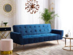 MAXISHOP Italia Collection Canapea extensibila cu 3 locuri SELNES Catifea Bleumarin Canapea