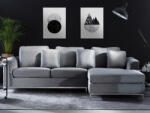 MAXISHOP Italia Collection Coltar cu 4 locuri OSLO Catifea Gri Stanga
