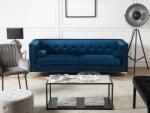 MAXISHOP Italia Collection Canapea cu 3 locuri AVALDSENES Catifea Bleumarin Canapea