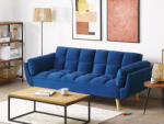 MAXISHOP Italia Collection Canapea extensibila cu 3 locuri ASBY Catifea Bleumarin Canapea