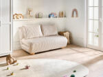 MAXISHOP Italia Collection Canapea extensibila cu 2 locuri ABISKO Blana artificiala Alb-murdar Canapea