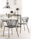 MAXISHOP Italia Collection Set de 2 scaune dining RIGBY Metal Negru