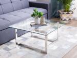 MAXISHOP Italia Collection Masuta de cafea CRYSTAL Sticla securizata Argintiu Masa de cafea