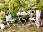 MAXISHOP Italia Collection Masa de gradina TRIESTE 70 cm 70 cm Metal Bej deschis