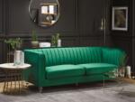 MAXISHOP Italia Collection Canapea cu 3 locuri ARVIKA Catifea Verde Canapea
