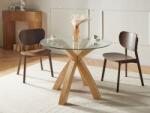 MAXISHOP Italia Collection Masa de dining YAPP Maro deschis 100 cm 100 cm Sticla securizata