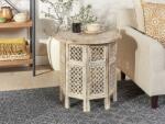 MAXISHOP Italia Collection Masa laterala SANTRA Lemn de mango Maro deschis Masa de cafea