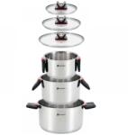 Schmitter Set 3 oale inox cu capac Schmitter, 6 piese, 16 cm/1.9L, 20 cm/3.6L, 24 cm/5.8L
