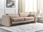 MAXISHOP Italia Collection Canapea cu 3 locuri MAUNU Catifea Nisipiu Canapea