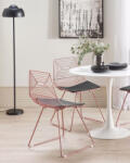 MAXISHOP Italia Collection Set de 2 scaune dining BEATTY Metal Roz auriu