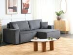 MAXISHOP Italia Collection Coltar extensibil cu 3 locuri KARILA Gri inchis cu depozitare Stanga