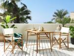 MAXISHOP Italia Collection Masa dining de exterior MOLISE 120 cm 69 cm Lemn de bambus Maro deschis
