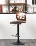 MAXISHOP Italia Collection Set de 2 scaune de bar PETERSBURG Piele ecologica Pivotant Negru