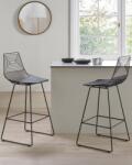 MAXISHOP Italia Collection Set de 2 scaune de bar BISBEE Metal Negru