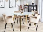 MAXISHOP Italia Collection Masa de dining MULGA Marmura Auriu 120 cm 70 cm Sticla securizata