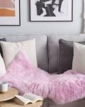 MAXISHOP Italia Collection Covor din blana de oaie ULURU Roz 65 x 110 cm Covor