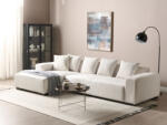 MAXISHOP Italia Collection Coltar cu 4 locuri LUNGO Velur Alb-murdar Dreapta