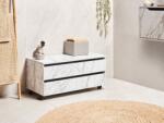 Maxishop Dulap de baie TERESINA cu roti 80 cm Alb marmura