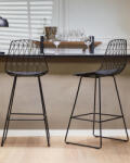 MAXISHOP Italia Collection Set de 2 scaune de bar PRESTON Metal Negru