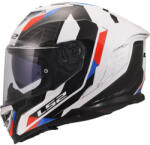 LS2 FF818 Storm III Sporty White/Blue/Red Cască Moto Față întreagă ECE 22.06 1600gr cu Pinlock și Sunvisor 16818 04 02 (02)