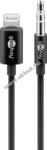Goobay Lightning audio kábel 3, 5mm 1m fekete iPhone iPad csatlakozáshoz