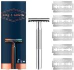 King C. Gillette Gillette King C Aparat de Ras cu 5 Rezerve Lame Precizie Cromate (7702018545186)