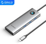 Orico Докинг станция Orico PW11-9P-GY-EP, Type-C, HDMI, VGA, 3x USB 3.0, USB-C PD100W, LAN 1Gbps, SD/TF - PW11-9P-GY-EP (PW11-9P-GY-EP)
