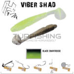 Herakles VIBER SHAD 3.8" 9.7cm BLACK CHARTREUSE (ARHKEL07) - turfishing