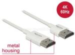 Delock HDMI-kábel Ethernettel - HDMI-A-csatlakozódugó > HDMI-A-csatlakozódugó, 3D, 4K, 3 m, vékony (DL85138) (DL85138)