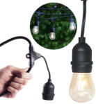  Vízálló dekor égősor, 15 db E27 LED lámpával, 14, 6 m, melegfehér (HOP1000933-1)