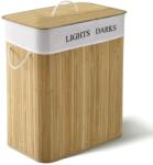 Juskys Coș de rufe dublu din bambus, 100L, cu sac detașabil (300343)