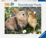 Ravensburger Пъзел Ravensburger от 500 части - Зайче и пиленце (12001900)