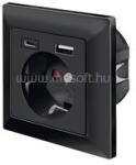 LogiLink Fali aljzat, 1x CEE 7/3, 1x USB-A, 1x USB-C, 14 W, beépítési mélység: 30 mm (fekete) (LOGILINK_PA0262B) (LOGILINK_PA0262B)