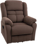 HOMCOM Emelőfotel masszázsfunkcióval és derékfűtéssel, dönthető fotel, bársonyhatású szövet sötétbarna (713-180V90CG)