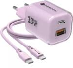Forcell F-Energy Crystal Colour VT-41 Hálózati töltő adapter 33W + USB Type C kábel lila (5903396375668)