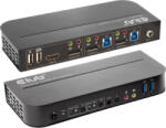 Club 3D Switch KVM CLUB3D pentru Dual DisplayPort 4K 60Hz 4096x2160 Negru 178x75x26mm (csv-7210)