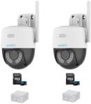Uniarch Sistem supraveghere Wi-Fi Uniarch, 2 camere rotative, 3MP, IR 30m, Lumina Alba 10m, Audio bidirectional, Accesorii incluse (52673-)