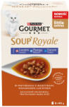 Gourmet Gourmet Soup Royale felnőtt macskaeledel lazaccal, laposhallal és tőkehallal 6 x 45 g