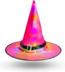 Family Halloween-i LED-es boszorkány kalap - színes, poliészter - 38 cm, 58151