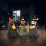 Family Halloween-i dekoráció - szellem, macska, tökfej - 21 cm, 56578