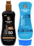 Australian Gold Bronzosító Spray Gél SPF 50 + Moisture Lock Testápoló Szett (2×237 ml) (140320241207)