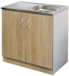  Komplett mosogató szekrény 80x50, nyílóajtós, 1med. tál, sonoma front (442115) - konyhanet