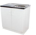  Komplett mosogató szekrény 80x50, nyílajtós, 1med. tál, fehér front (442114) - konyhanet