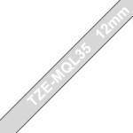 Brother TZE-MQL35, Banda Etichete Laminata Mata, Alb Pe Gri, 12MM (TZEMQL35_OEM)